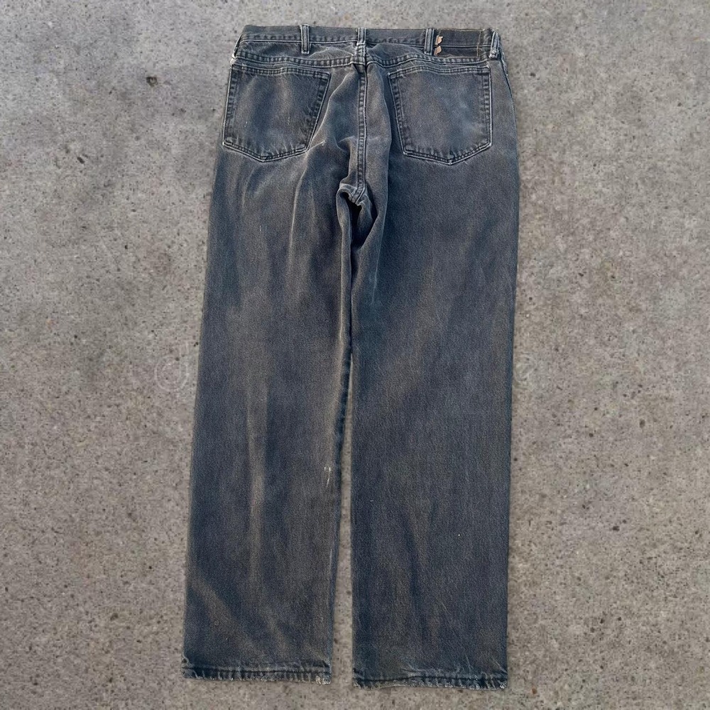 Vintage Wrangler Black Faded Distressed Denim Jeans Skater Mens 35x28 Y2K 2000s‎ - Picture 6 of 8